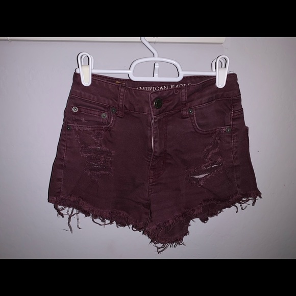 American Eagle Maroon Shorts - Picture 2 of 3